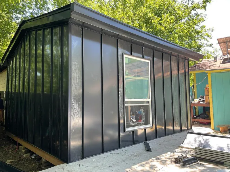 Black standing seam metal wall panels for Metal Roof Installation in Mableton