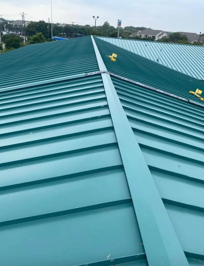Green commercial metal roof ridge and valley for Metal Roof Repair in Mableton